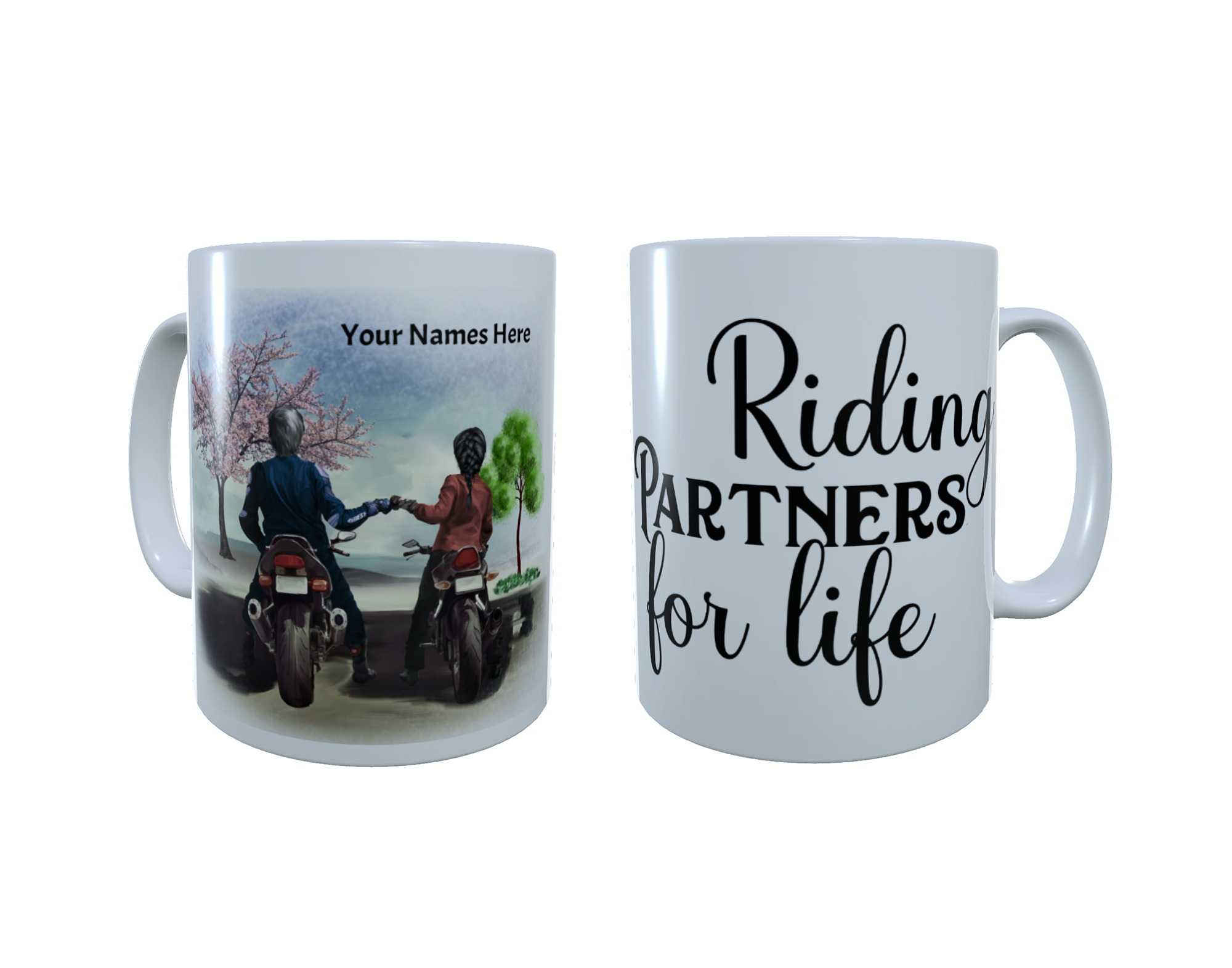 Couples Motorbike Ceramic Mug , Custom Motorbike Mug